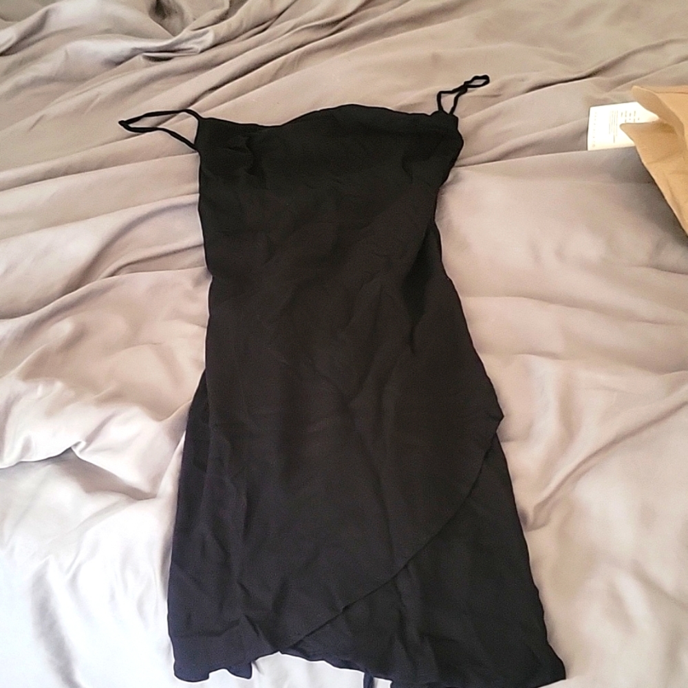 Black zip up and lace up Indah Dress
